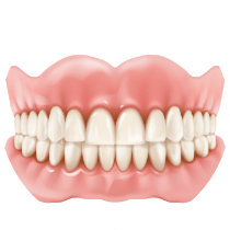 Image of removable dentures top and bottom